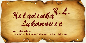 Miladinka Lukanović vizit kartica